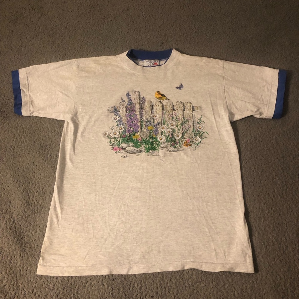 Vintage Morning Sun Graphic T-Shirt with Nature Scene